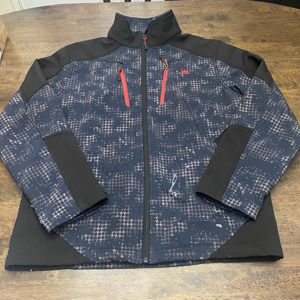 Snozu Performance Jacket Thrashed Medium  Black Blue  Stretch Full Zip